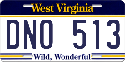 WV license plate DNO513