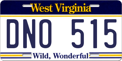 WV license plate DNO515