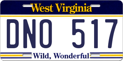 WV license plate DNO517