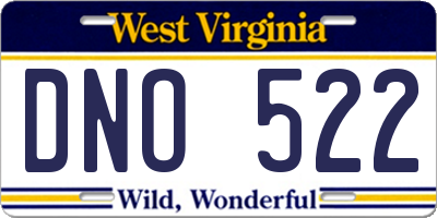 WV license plate DNO522