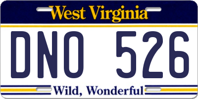 WV license plate DNO526