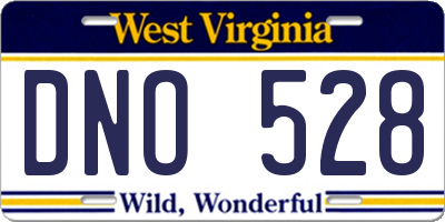 WV license plate DNO528