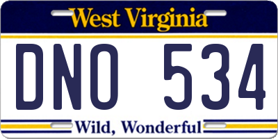 WV license plate DNO534