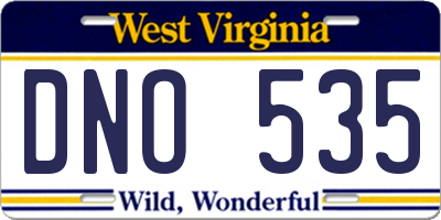 WV license plate DNO535