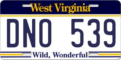 WV license plate DNO539