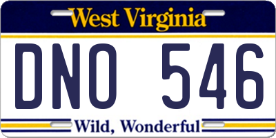WV license plate DNO546
