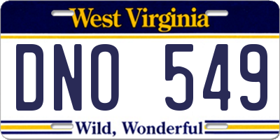 WV license plate DNO549