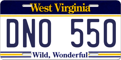 WV license plate DNO550