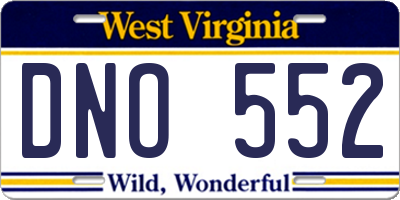 WV license plate DNO552