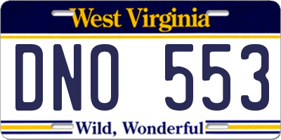 WV license plate DNO553