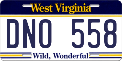 WV license plate DNO558