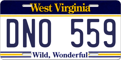WV license plate DNO559
