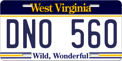 WV license plate DNO560