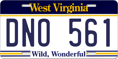 WV license plate DNO561
