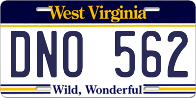 WV license plate DNO562