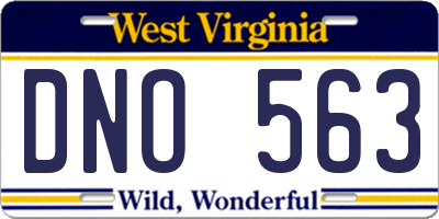 WV license plate DNO563