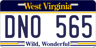 WV license plate DNO565