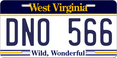 WV license plate DNO566