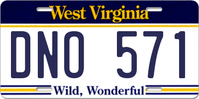 WV license plate DNO571