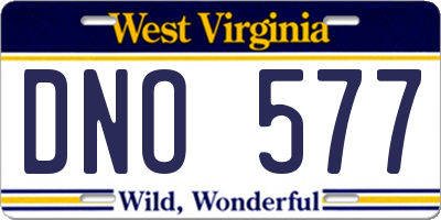WV license plate DNO577