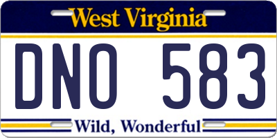 WV license plate DNO583