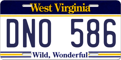 WV license plate DNO586