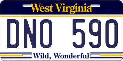 WV license plate DNO590