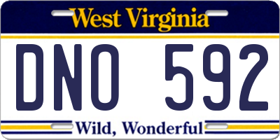WV license plate DNO592