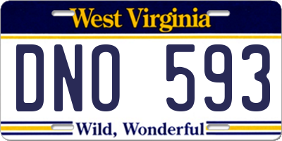 WV license plate DNO593