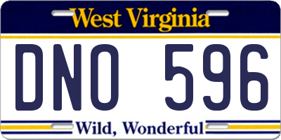 WV license plate DNO596