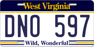 WV license plate DNO597