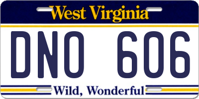 WV license plate DNO606
