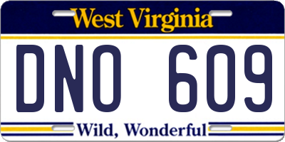 WV license plate DNO609