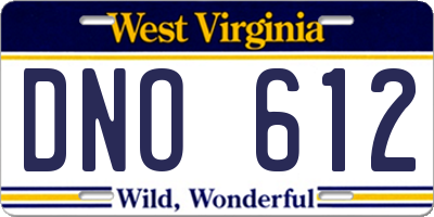 WV license plate DNO612