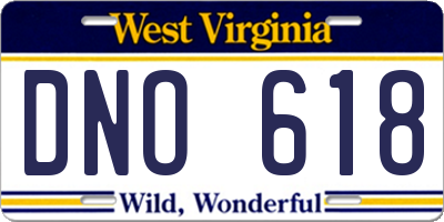 WV license plate DNO618