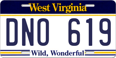 WV license plate DNO619