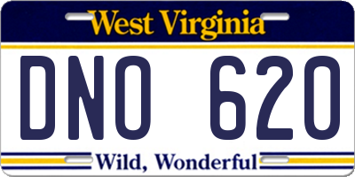 WV license plate DNO620