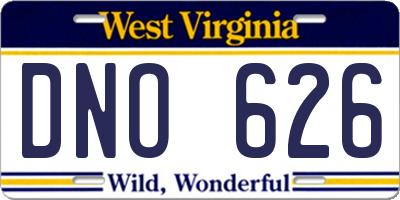 WV license plate DNO626