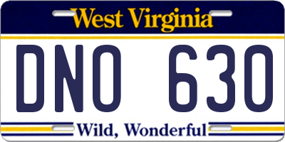 WV license plate DNO630