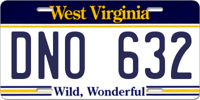 WV license plate DNO632