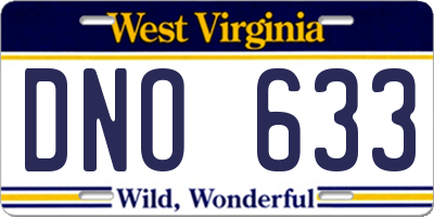 WV license plate DNO633