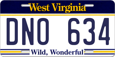 WV license plate DNO634