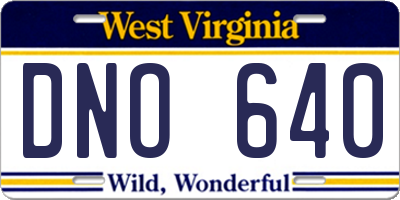 WV license plate DNO640