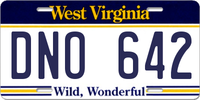 WV license plate DNO642