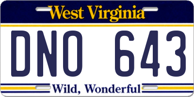 WV license plate DNO643