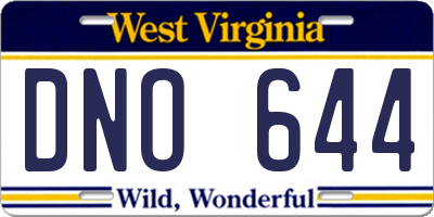WV license plate DNO644
