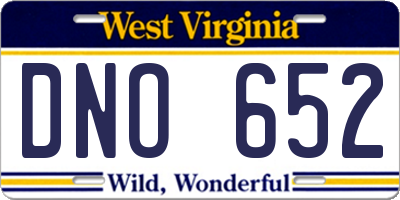 WV license plate DNO652