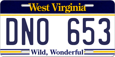 WV license plate DNO653