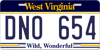 WV license plate DNO654