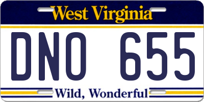 WV license plate DNO655